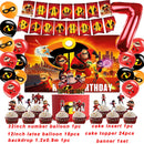Cartoon The Incredibles Theme Boy Birthday Party Latex Balloons Cake Topper Banner Background Baby Shower Supplies For Kids Gift