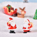 Christmas Figurines Miniatures Santa Claus Snowman Elk Ornaments for Home Merry Christmas Decoration Party Resin Craft New Year