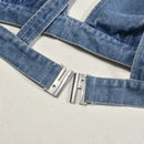 2025 Summer New Denim Sexy Vest Back Buckle Crop Top Tank Top Women Y2k Top