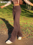 IAMSURE Loose Jeans For Women High Waist Cool Basic Trousers Vintage Casual Full Length Wide Leg Pants High Street Wear Lady