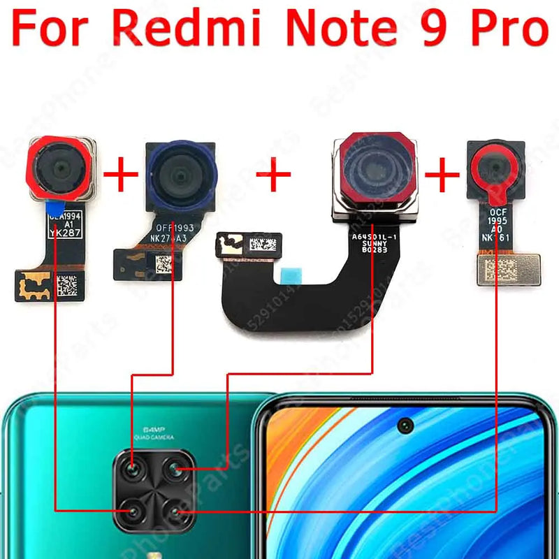 For Xiaomi Redmi Note 9S 9 Pro 9Pro Note9 Main Ultrawide Macro Depth Rear Back Camera Camera Module Spare Parts