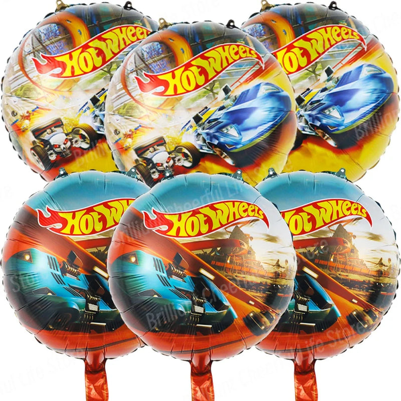 Disney Lightning McQueen Foil Balloons Set,Cars Birthday Decorations, Baby Shower, Race Car, Party Supplies, Gifts, 18Inch, 6Pcs