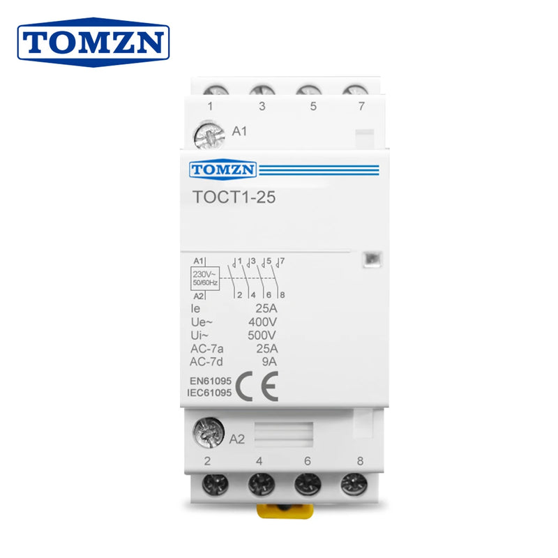 TOCT1 4P 25A 2NC 2NO 220V/230V 50/60HZ Din rail Household ac Modular contactor