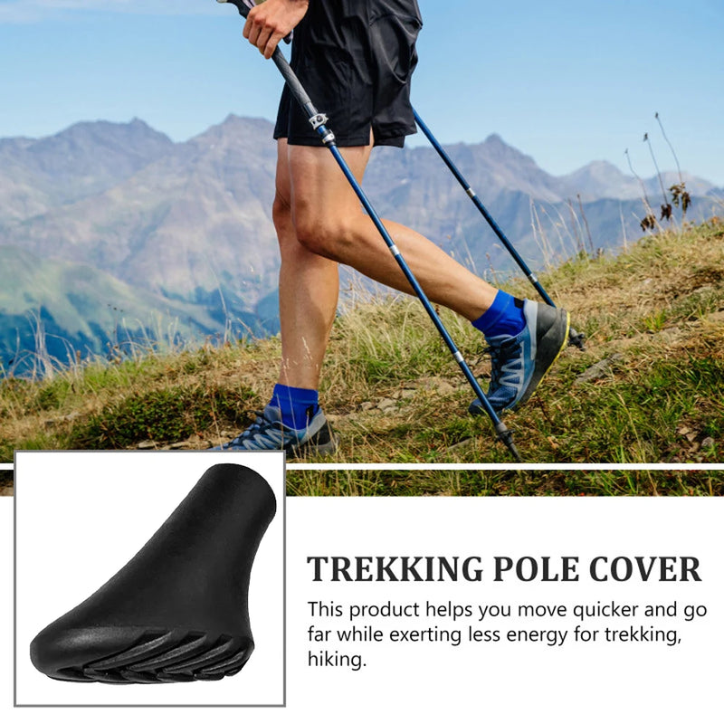 10Pcs Trekking Pole Tips Replacement Rubber Feet Nordic Walking Stick Pads Rubber Buffers Trekking Poles Protectors for Climbing