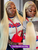 Silky 613 Blonde Bone Straight Human Hair Wig Dual 13x4&13x6 Invisible HD Lace Super Long Lengths