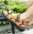 New Fashion Summer Leisure Men Shoes Beach Sandals High Quality Genuine Leather Sandals Soft Large Size Men's Sandals Size 38-48