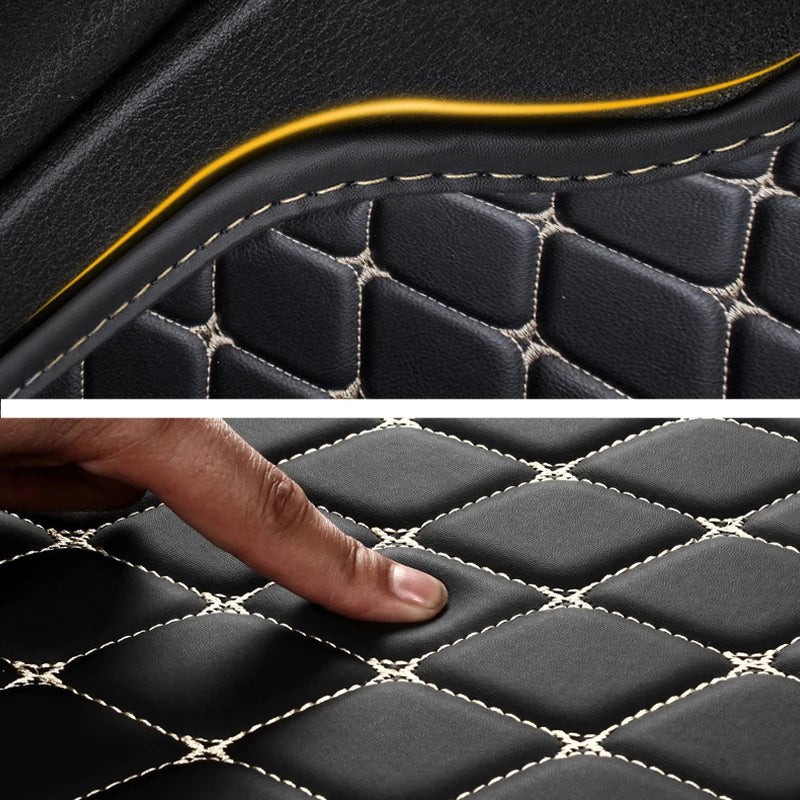 Custom Made Leather Car Floor Mats For Mitsubishi L200 Triton 2016 2017 2018 2019 2020 2021 Carpets Rugs Foot Pads Accessories