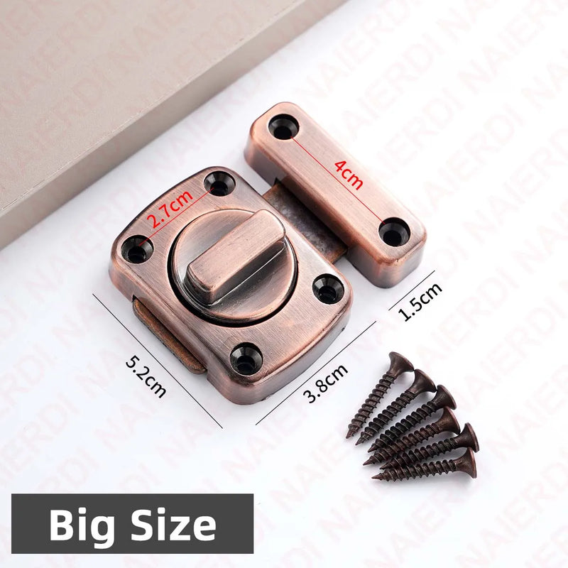 NAIERDI Security Double Sided Cabinet Locks Keyless Rotating Door Lock Gate Latch Anti-theft Rotate Bolt Latches Cabinet Closet