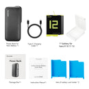 TELESIN Powerbank 10000mAh mit 20W PD Schnellladefunktion Tragbares Akku-Ladegerät für Gopro Hero 5 6 7 8 9 10 11 12 für Smartphone