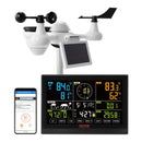 SucceBuy 7-in-1 Wi-Fi Weather Station, 7.5 in Color Display Solar Wireless Outdoor Sensor Alarm Alerts for Temperature Humidity
