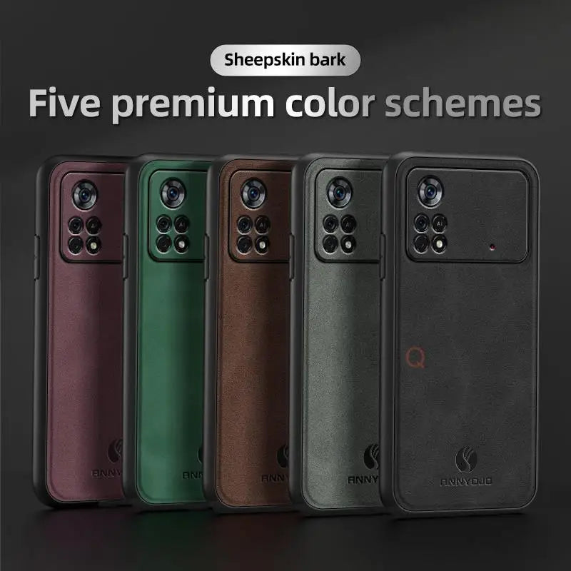 Retro Magnetic Sheepskin Leather Case For Xiaomi Mi Poco X4 Pro 5g Luxury Men Business Vintage Back Cover Poko X 4 Pocox4 X4pro