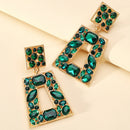 Fashion Metal Hollow Crystal Geometric Dangle Earrings For Women 2022 Trend Boho Luxury Design Pendientes Vintage Party Jewelry