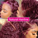 30inch Curly Burgundy 13x6 Hd Lace Frontal Wig 99J Colored Human Hair Wigs for Women Chocolate Brown Deep Curly Lace Front Wig