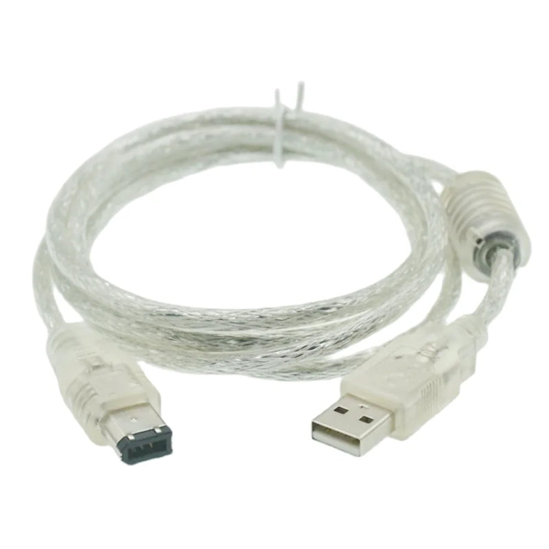 1.5M Firewire IEEE 1394 6 Pin Male To USB 2.0 4pin Male Adaptor Convertor Data Cable Cable Cord  For Camera DV Acquisition Card