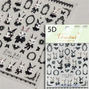 Rabbit Pearl Butterfly 5D Easter Egg Nobility Cute Bunny Soft Relief Self Adhesive Nail Art Decoration Sticker Hot 3D Nail Decal
