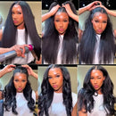 CEXXY 250% Kinky Edge Hairline 360 Full Lace Frontal Wigs Kinky Straight Human Hair with Baby Hair Pre Plucked HD Yaki Straight
