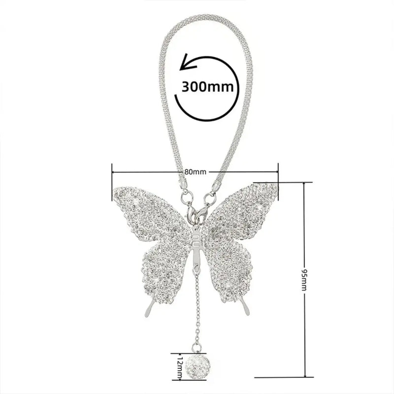 Diamond Butterfly Pendant Quality Auto Interior Decoration Pink Bling Bag Pendant Car Rearview Mirror Car Pendant Car