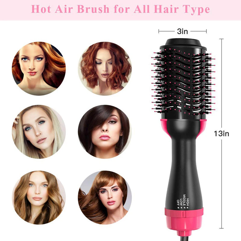 Hair Dryer Hot Air Brush Styler and Volumizer Hair Straightener Curler Comb Roller Electric Ion Blow Dryer Brush