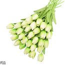 12pcs Artificial Tulip Latex Real Touch For DIY Bouquets Wedding Party Mother's Day Easter Spring Home Dining Decoration