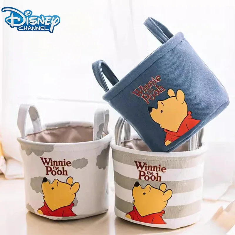 Disney Winnie The Pooh Desktop Storage Box Cartoon Minnie Sock Storage Basket Snack Sundries Cosmetic Storage Basket Party Gift