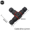 IP68 T Shape Waterproof Connector 3 Pin Wire Connectors Quick Screw Connect Push-in Terminals Electric Junction Box DIY