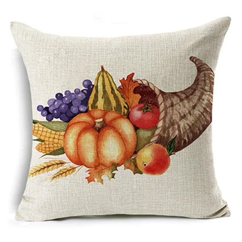 Thanksgiving Pumpkin Plant Pillowcases Linen Decor Throw Cushion Cover For Car Sofa Pillowcase Outdoor Garden Home Decoration