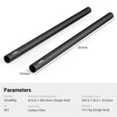 SmallRig 15mm Carbon Fiber Rod for 15mm Rod Support System (Non-Thread), 12 / 9 / 8 / 6 / 4 inches Long 2pcs/set for DSLR Camera