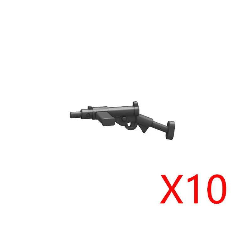 WWII Military Building Blocks Accessories Soldier Figures Weapons Box Rifle Submachine Gun AKM Shield Mini Brick Toy K003 Gift