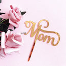Best Mom Mother's Day Party Cake Topper Pink Red Love You Mum Acrylic Cake Topper for Mommy Birthday Party Cake Decorations Gift