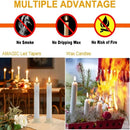 6/12Pc 6.6inch LED Flameless Taper Candles with Remote Flickering CandleSticks Plastic Window Candles for Halloween Christmas