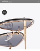 High Quality women's Oval Rimless Sunglasses Lady Metal Cay Eye Shades for Women Driving Glasses Sonnenbrille zonnebril dames