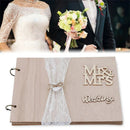 10/20/30/40 Pages Mr&Mrs Wedding Guest Sign Book Wooden Signature Guestbook DIY Photo Memory Book Album Anniversary Gift