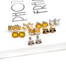 LUXUSTEEL Lovely Coloful Animal Stud Earrings For Girls Stainless Steel Anti-allergy Rabbit Penguin Dog BFF Jewelry Gifts