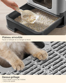 Feandrea Hidden Cat Litter Box, Cat Litter Tray with Hood, Slide-Out Tray, Scoop, Brush, Spacious for Large Cats