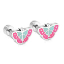 LUXUSTEEL Lovely Coloful Animal Stud Earrings For Girls Stainless Steel Anti-allergy Rabbit Penguin Dog BFF Jewelry Gifts