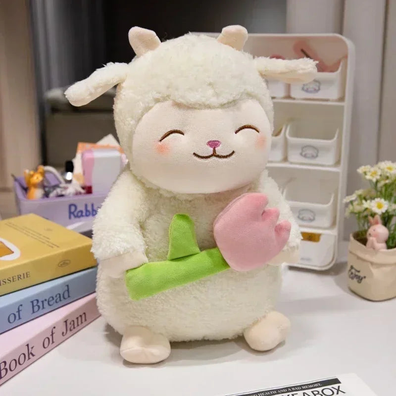 Lamb Stuffed Animal Soft Cute Lamb Plush Doll Sheep Play Toys White Birthday Christmas Holiday Easter Thanksgiving Gift For Kids