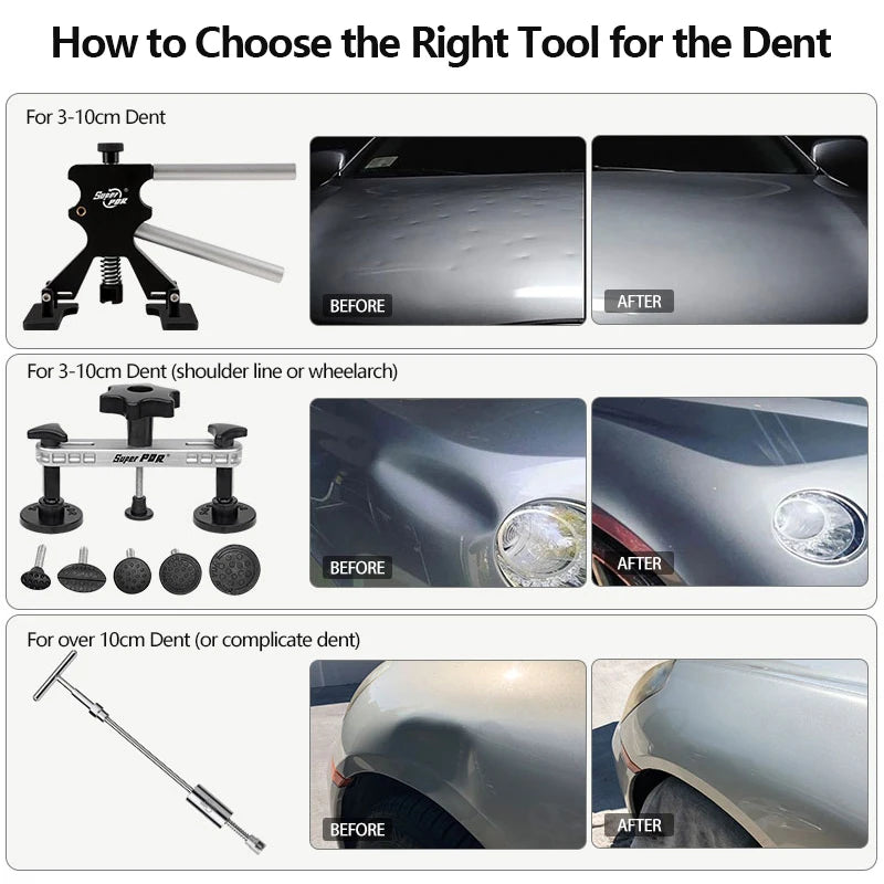 PDR Car Paintless Dent Repair Tools Kit Dent Removal Car Body Repair Kit Removal Dent Puller Tool Kit Car Tools for Auto Repair