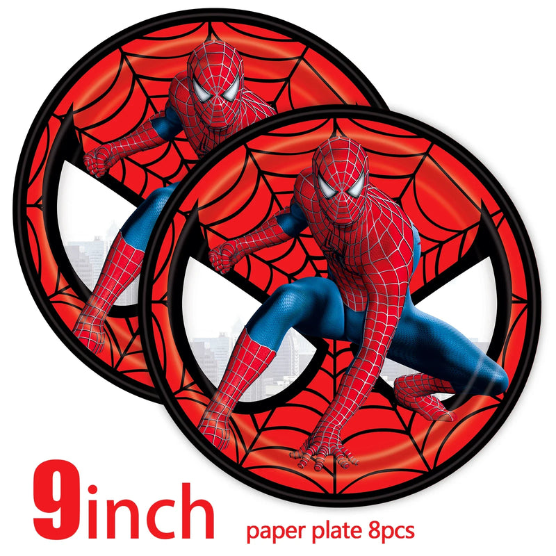 Spiderman Party Supplies Include Paper Cups Plates Balloons Tablecloth Cake Toppers for Kids Birthday Party Decor Baby Shower