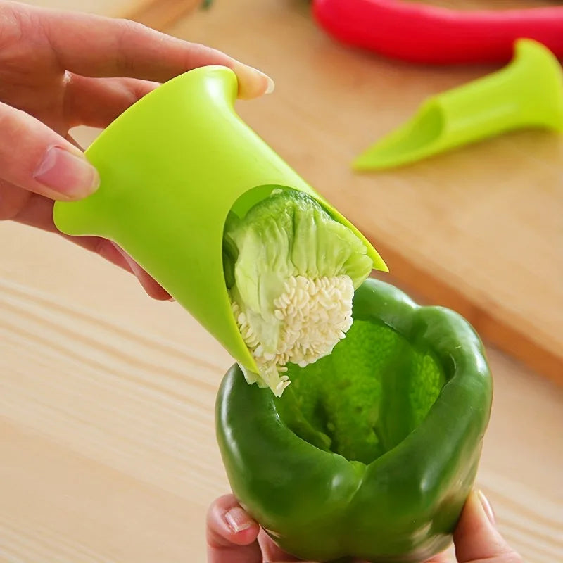 Slicer Vegetable Cutter Random Pepper Fruit Tools Cooking Device 2pcs Kitchen Seed Remover Creative Corer Cleaning Coring Gadget