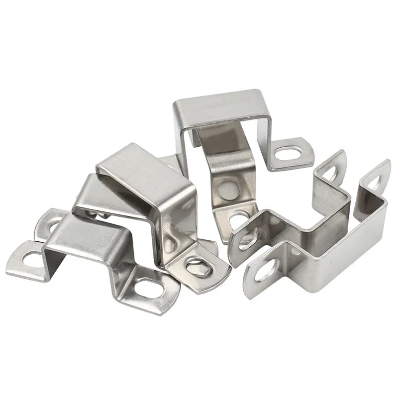 304 Stainless Steel Thickened Square Rectangle M-shaped U-shaped Horseback Tube Saddle Clip Buckle Throat Hoop Ohm Tube Card