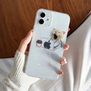 Funny Cartoon Working Cats and Dogs Clear Phone Case For iPhone 15 14 13 12 11 Pro Max Mini XR X 14Plus Thin Soft Silicone Cover