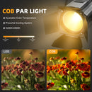 Fieryzeal 2PCS 200W COB Par Light with Barn Door DMX512 Linear Spotlight Warm&Cold White Stage Light for DJ Club Party Concert