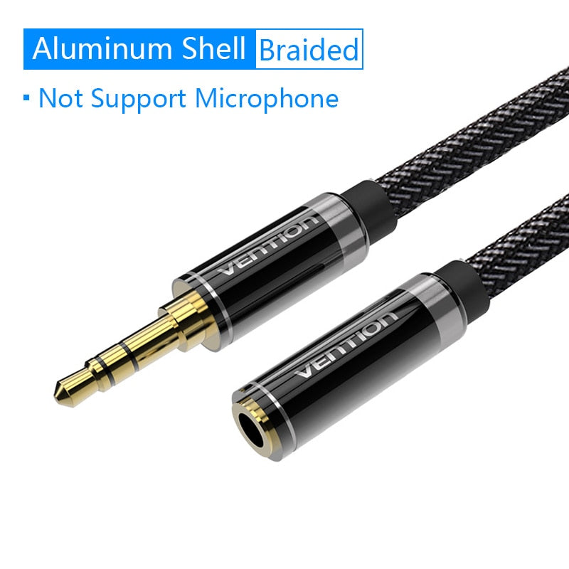 Vention Jack 3.5 Aux Extension Cable for Car Laptop Mini PC TV Xiaomi Huawei Stereo 3.5 mm Jack Headphone Speaker Cable Auxiliar