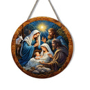 1pcs Easter Nativity Keepsake Christmas Plane Wooden Prayer Pendant Jesus Christ Religiou Hanging Tree Home Furnish Decor Supply