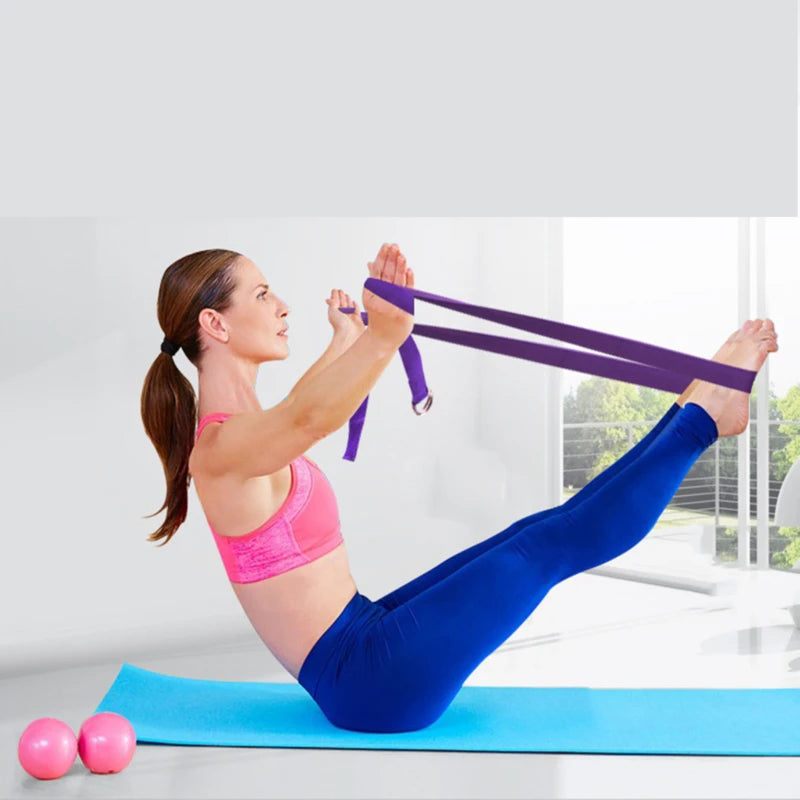 Women Yoga Stretch Strap Multi-Colors Belt Fitness Exercise Gym Rope Figure Waist Leg Resistance Fitness Bands Yoga Belt