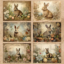 16 Sheets A5 Size Easter Bunny Egg Wreath Background Vintage Grunge Journal Planning Scrapbooking