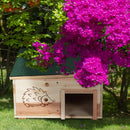 Wooden Hedgehog House Small Animal Shelter Hideout Predator Proof Hedgehog Hibernation Shelter Habitat Nest Box with Roofing