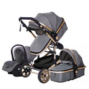 Baby Stroller 3 in 1 Easy Folding Multifunctional Stroller Travel Portable Baby Carriage Safety Seat EU Standard Free Shipping
