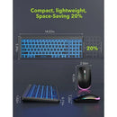 JOMAA Colors Beleuchtete kabellose 2,4-GHz-Tastatur-Maus-Kombination, wiederaufladbare Multi-Geräte-Bluetooth-Tastatur mit Ziffernblock