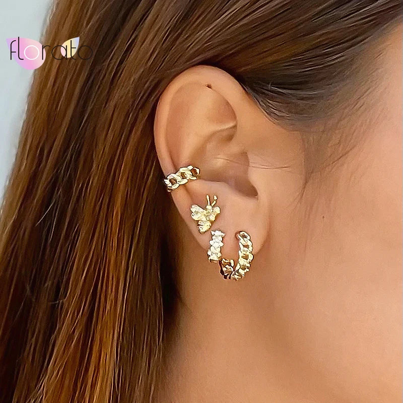 24k Gold-Plated/Silver Ear Cuffs for Women Minimalist Tiny Clip Earrings for Women No Piercing Fake Cartilage Jewelry Earrings
